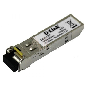 1787324 D-Link 220T/20KM/A1A WDM SFP-трансивер с 1 портом 100Base-BX-D (Tx:1550 нм, Rx:1310 нм) для одномодового оптического кабеля (до 20 км)