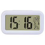 1738824 Perfeo Часы-будильник "Snuz", белый, (PF-S2166) время, температура, дата