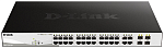 D-Link DGS-1210-28P/F2A, PROJ L2 Smart Switch with 24 10/100/1000Base-T ports and 4 1000Base-T/SFP combo-ports (24 PoE ports 802.3af/802.3at (30 W),