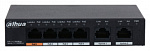 Коммутатор Dahua DH-PFS3006-4GT-60 (L2) 4x100Мбит/с 3PoE+ 1PoE++ 60W неуправляемый