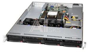 SYS-510P-WT Сервер SUPERMICRO SuperServer 1U 510P-WT no CPU(1)3rd Gen Xeon Scalable/TDP 270W/ no DIMM(8)/SATARAID HDD(4)LFF/2x10GbE/2xFHHL,1xLP,M2/600W