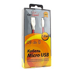 1642628 Cablexpert Кабель USB 2.0 CC-G-mUSB01R-1.8M AM/microB, серия Gold, длина 1.8м, красный, блистер