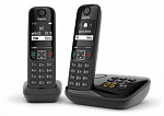 1847512 Р/Телефон Dect Gigaset AS690A DUO RUS черный (труб. в компл.:2шт) автооветчик АОН