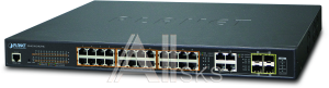 1000467346 Коммутатор Planet IPv6/IPv4, 24-Port Managed 60W Ultra PoE Gigabit Ethernet Switch + 4-Port Gigabit Combo TP/SFP (600W PoE budget, SNMPv3, 802.1Q