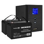 296850 Комплект ИБП EX295989RUS + батарея 100Aч EX282985RUS 2шт (инвертор, синус, для котла) ExeGate SineTower SZ-2000.LCD.AVR.3SH.1C13.USB <2000VA/1600W, чи
