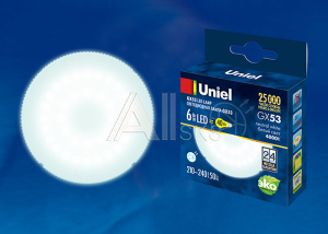 UL-00001669 Лампа светодиодная LED-GX53-6W/NW/GX53/FR PLZ01WH