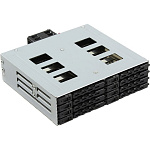 1511846 Procase L2-108-SATA3-BK {Корзина L2-108SATA3 8 SATA3/SAS, черный, с замком, hotswap mobie rack module for 2,5" slim HDD(1x5,25) 2xFAN 40x15mm}