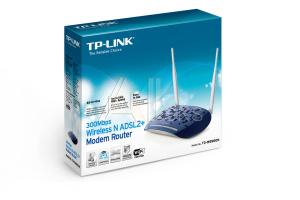 1000248738 Маршрутизатор TP-Link ADSL Wireless N ADSL2+ Modem Router, 802.11n/g/b 300Mbps , Annex A, with ADSL spliter, 2 detachable Antennas, 4-port RJ-45