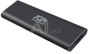 1173665 Внешний корпус SSD AgeStar 3UBNF1 NVMe/SATA USB 3.0 алюминий серый