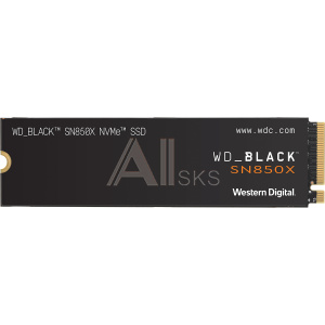 1000692482 Твердотельный накопитель/ WD SSD Black SN850X, 1000GB, M.2(22x80mm), NVMe, PCIe 4.0 x4, 3D TLC, R/W 7300/6300MB/s, IOPs 800 000/1 100 000, DRAM
