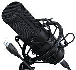 Microphone Hiper Broadcast Pro Set H-M003, USB interface, metal body, wind protection + flexible metal holder + mechanical filter included