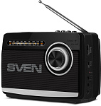 1000584752 АС SVEN SRP-535, черный, радиоприемник, мощность 3 Вт (RMS), FM/AM/SW, USB, microSD, фонарь, встроенный аккумулятор