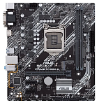 ASUS PRIME H410M-A, LGA1200, H410, 2*DDR4, D-Sub + DVI + HDMI, SATA3, Audio, Gb LAN, USB 3.2*4, USB 2.0*6, COM*1 header (w/o cable), mATX ; 90MB13G0-M