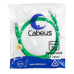1877687 Cabeus PC-UTP-RJ45-Cat.5e-1m-GN Патч-корд U/UTP, категория 5е, 2xRJ45/8p8c, неэкранированный, зеленый, PVC, 1м