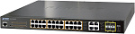 1000467369 коммутатор/ PLANET IPv6/IPv4, 24-Port Managed 802.3at POE+ Gigabit Ethernet Switch + 4-Port Gigabit Combo TP/SFP (220W)