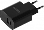 1655925 Сетевое зар./устр. Buro BUWD1 18W 3A (PD+QC) USB-C/USB-A универсальное черный (BUWD18P110BK)