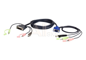 1000441362 Кабель 1.8M USB DVI-I/VGA KVM/ATEN/ 1.8M USB DVI-I/VGA KVM Cable