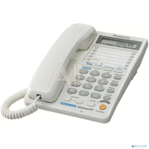 Panasonic KX-TS2368RUW (белый) {2 линии, конференц-связь, спикер., 30 номеров памяти, ЖКД, Flash, часы }