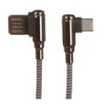 1808481 LDNIO LD_B4622 LS421/ USB кабель Type-C/ 1m/ 2.4A/ медь: 86 жил/ Угловой коннектор/ Нейлоновая оплетка/ Gray