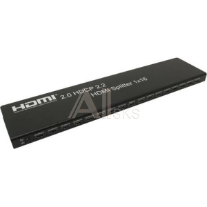 1819726 ORIENT HSP0116H-2.0, HDMI 4K Splitter 1->16, HDMI 2.0/3D, HDR, UHDTV 4K/ 60Hz (3840x2160)/HDTV1080p, HDCP2.2, EDID управление, RS232 порт, IR вход, вн