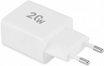 1920061 Сетевое зар./устр. Digma DGW2D 20W 3A+1A (PD+QC) USB-C/USB-A универсальное белый (DGW2D0F110WH)