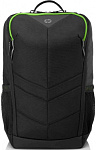 1168475 Рюкзак для ноутбука 15.6" HP Pavilion Gaming 400 черный/зеленый полиэстер женский дизайн (6EU57AA)