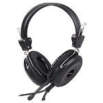 1326126 A4Tech HS-30, Black {Гарнитура, накладные, 20-20000Гц,32 Ом, 102дБ, микр фиксирован, кабель 2м, 2 x mini jack 3.5 mm}