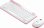 428030 Клавиатура + мышь Logitech MK240 клав:белый/красный мышь:белый/красный USB беспроводная slim Multimedia