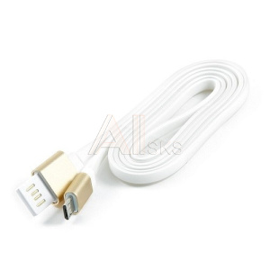 1385674 Gembird Кабель USB 2.0 Cablexpert CCB-ApUSBp1m, AM/Lightning 8P, 1м, армированная оплетка, разъемы фиолетовый металлик, блистер