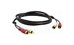48103 Аудио кабель [95-0202002] Kramer Electronics [C-2RAM/2RAM-2] 2 RCA на 2 RCA (Вилка - Вилка), 0.6 м