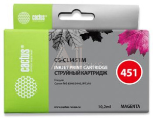 807038 Картридж струйный Cactus CS-CLI451M пурпурный (12мл) для Canon MG6340/5440/IP7240