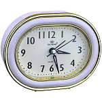 1863867 Perfeo Quartz часы-будильник "PF-TC-017", овальные 10,5*12,5 см, подсветка, синие