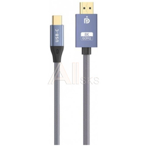 11021422 KS-is KS-536PB Кабель адаптер двунаправленный USB-C M DisplayPort 1.4 M, 1.8м премиум