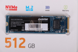 1633805 Накопитель SSD Digma PCI-E 3.0 x4 512Gb DGSM3512GP33T Mega P3 M.2 2280
