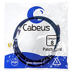 11052103 Cabeus PC-SSTP-RJ45-Cat.8-1.5m-LSZH Патч-корд S/FTP, категория 8 (40G, 2000 MHz), 2xRJ45/8p8c, экранированный, синий, LSZH, 1.5 м