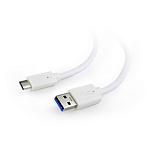 1529856 Cablexpert Кабель USB3.0 AM/USB Type-C, 1м, белый, пакет (CCP-USB3-AMCM-1M-W)