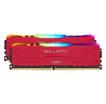 1289804 Модуль памяти CRUCIAL Ballistix RGB Gaming DDR4 Общий объём памяти 16Гб Module capacity 8Гб Количество 2 3200 МГц Множитель частоты шины 16 1.35 В RGB