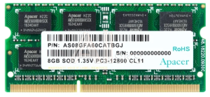 AS08GFA60CATBGC Apacer DDR3 8GB 1600MHz SO-DIMM (PC3-12800) CL11 1.5V(Retail) 512*8 3 years (AS08GFA60CATBGC/DS.08G2K.KAM)