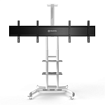 TS1881DV-W ONKRON мобильная стойка для двух ТВ 40"-65", макс 105.9кг, белая TS1881DV