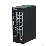 DAHUA DH-HS3220-16GT-190 20-портовый гигабитный неуправляемый коммутатор с PoE, промышленное исполнение , 16xRJ45 1Gb, 2xRJ45 1Gb, 2xSFP 1Gb, суммарно