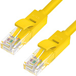 1000534789 Greenconnect Патч-корд прямой 0.15m UTP кат.6, желтый, позолоченные контакты, 24 AWG, литой, GCR-51038, ethernet high speed, RJ45, T568B