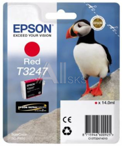 494575 Картридж струйный Epson T3247 C13T32474010 красный (980стр.) (14мл) для Epson SureColor SC-P400