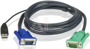 1000159697 Кабель KVM USB "гидра" 1.8м SHD15M/USB A(M)--SPHD15M(G)/ATEN/2L-5202U / CABLE HD15M/USB A(M)--SPHD15M 1.8m/ CABLE HD15M/USB A(M)--SPHD15M 1.8m