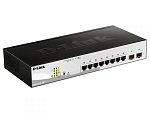 DGS-1210-10P/FL1A Коммутатор D-LINK Управляемый L2 PoE-коммутатор, 8x1000Base-T PoE, 2x1000Base-X SFP, PoE-бюджет 65 Вт, защита от статического электричества до 6 кВ, CLI