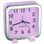 1863872 Perfeo Quartz часы-будильник "PF-TC-018", квадратные 13*13 см, красные/сакура