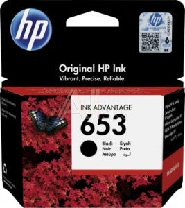 1407545 Картридж струйный HP 653 3YM75AE черный (360стр.) (6мл) для HP DeskJet Plus Ink Advantage 6075/6475