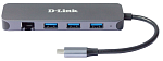 DUB-2334/A1A D-Link Док-станция USB-C, 3xUSB 3.0, 1xUSB-C/PD 3.0, 1x1000Base-T
