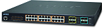 1000467354 коммутатор PLANET L2+/L4 24-Port 10/100/1000T 802.3at PoE with 4 shared SFP + 4-Port 10G SFP+ Managed Switch, with Hardware Layer3 IPv4/IPv6 Static