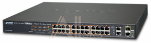 1000467378 Коммутатор Planet коммутатор/ 24-Port 10/100TX 802.3at High Power POE + 2-Port Gigabit TP/SFP Combo Managed Ethernet Switch (220W)