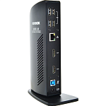 Док-станция настольная USB 3.2 Gen1 (type A) x2, USB 2.0 x4, HDMI port (type A) x2, Gigabit Ethernet RJ-45, Audio out Jack, Microphone in jack, USB 3.